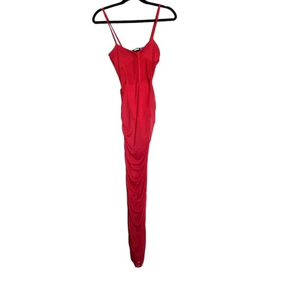 strapless open back dress Marco Polo Iconic Satin Man Shirt Red 39/M